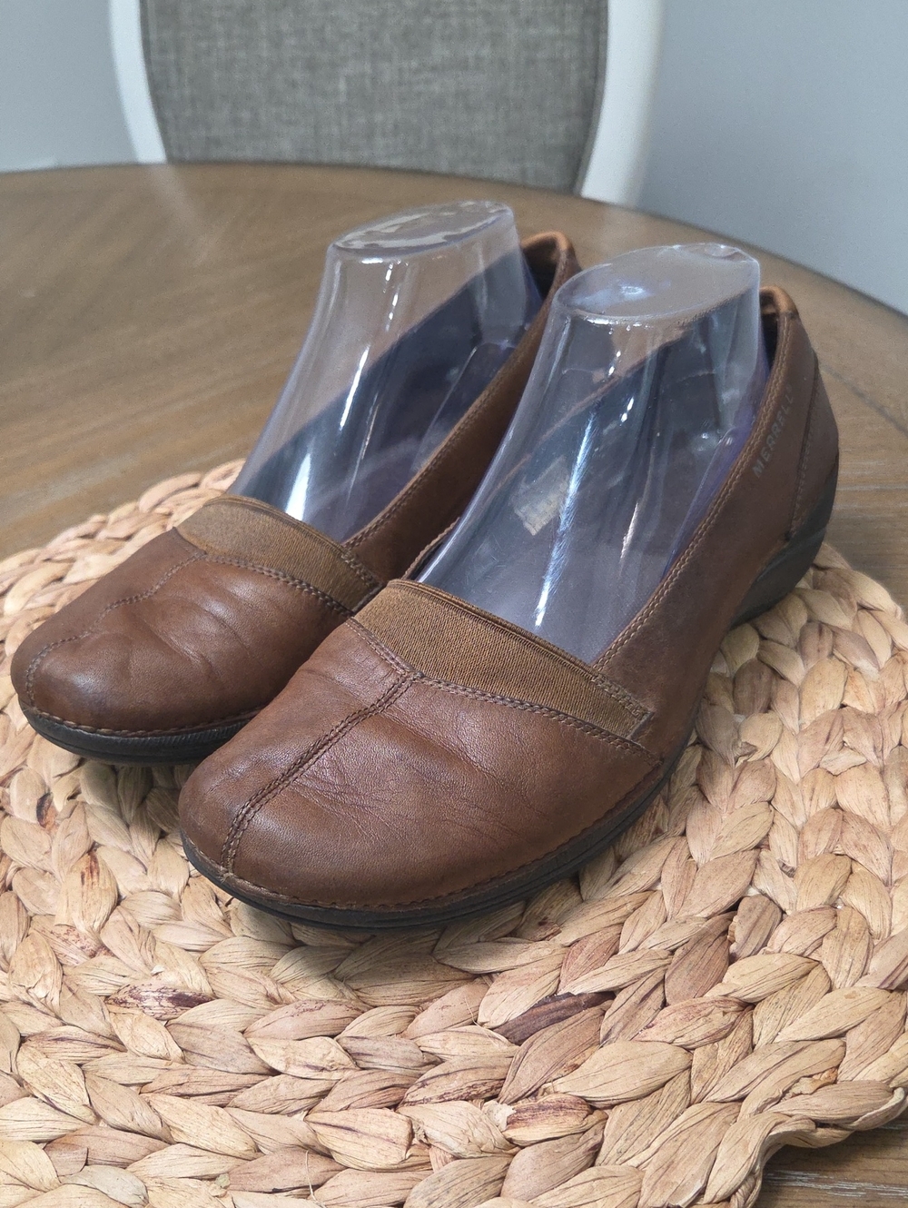 Merrell Apure Brown Leather Slip On Ballet Flats Comfort Shoes Size 9